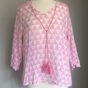 Oliphant Pink Pattern Tunic With Tassles